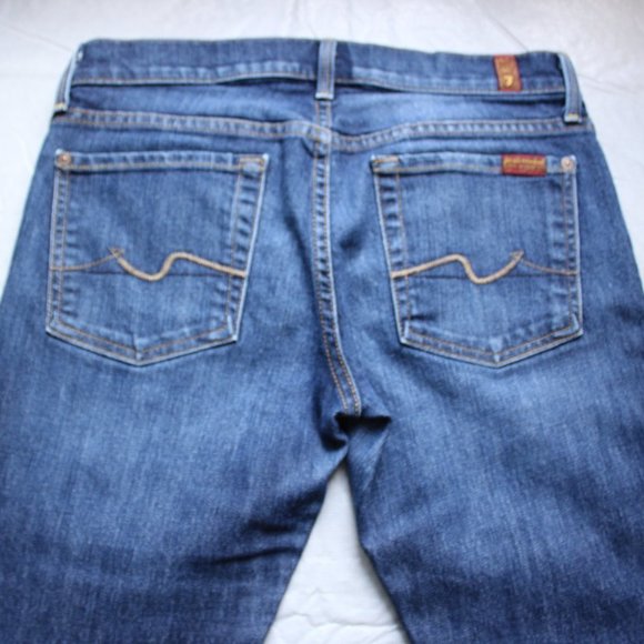 7 for all Mankind Straight Leg Size 27 Medium Wash Mid Rise - Picture 4 of 6